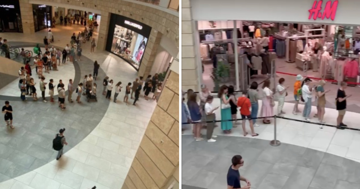 В H&M выстроились огромные очереди после возобновления работы