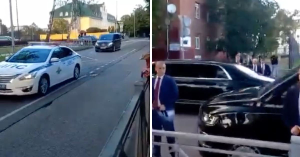 Путин на 10 секунд вышел из машины и пообщался с людьми в Калининграде