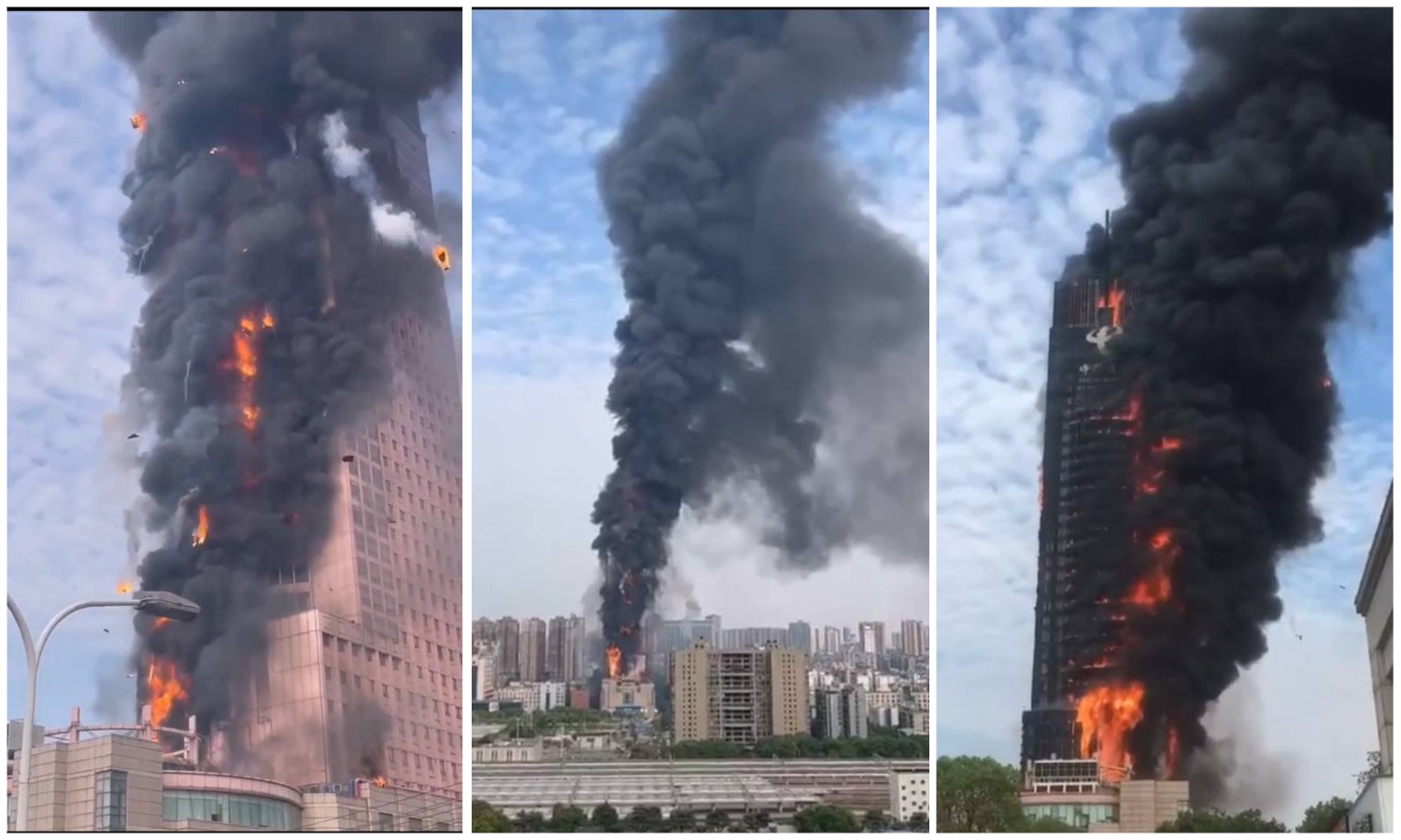 В Китае горит небоскреб крупнейшего провайдера связи