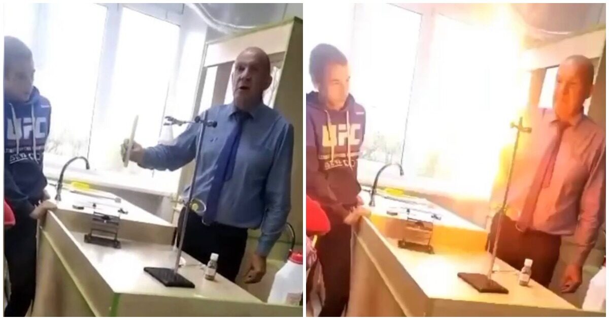 Учитель из Ужурского района чуть не взорвал весь класс во время эксперимента. Видео