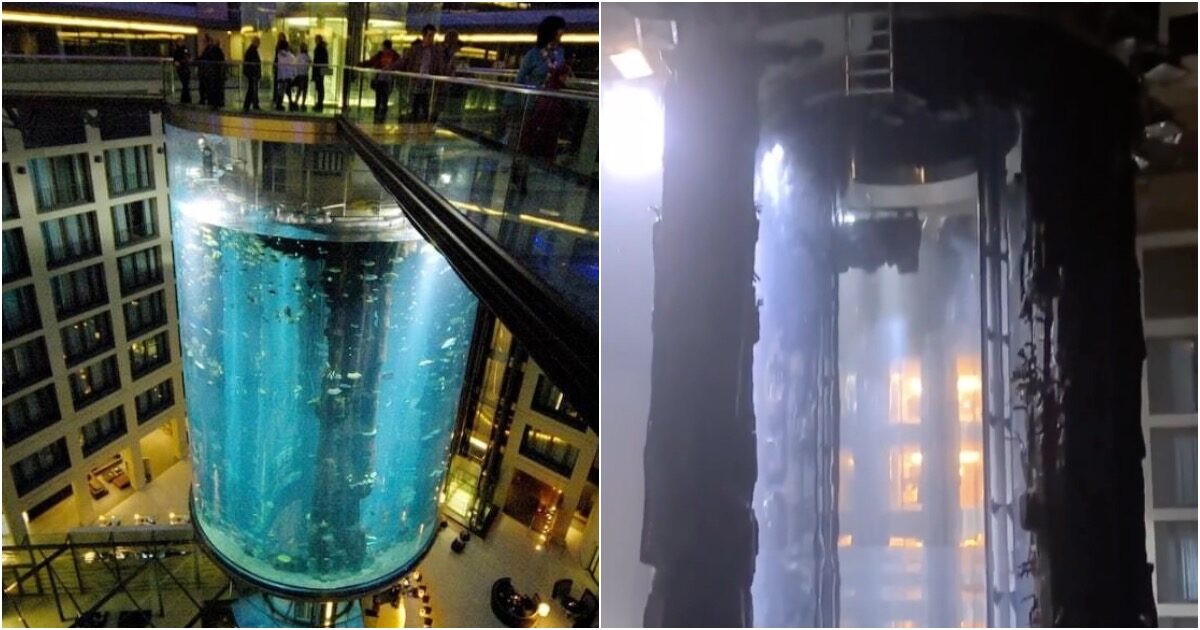Самый большой в мире аквариум лопнул в отеле в Берлине. Два человека пострадали