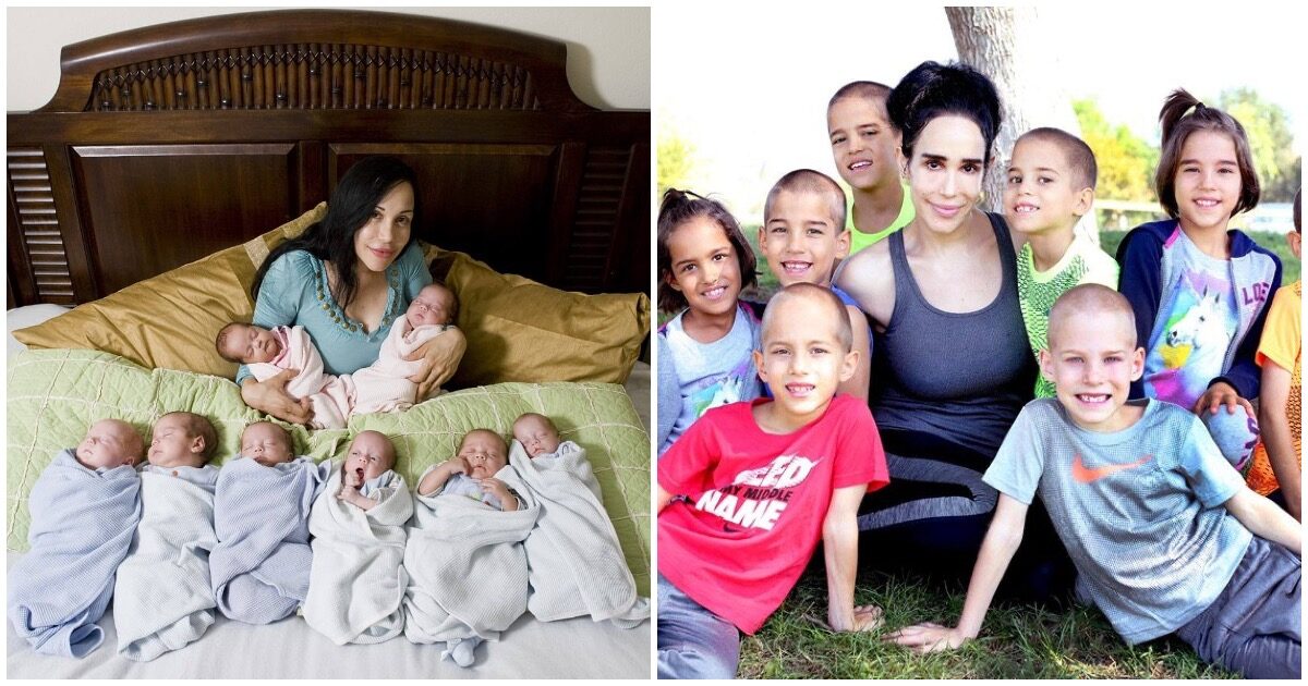 Надя Сулейман в одиночку воспитала восьмерых рожденных в один день детей
