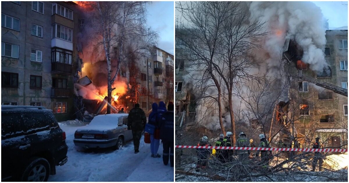 В Новосибирске частично обрушился жилой дом из-за взрыва