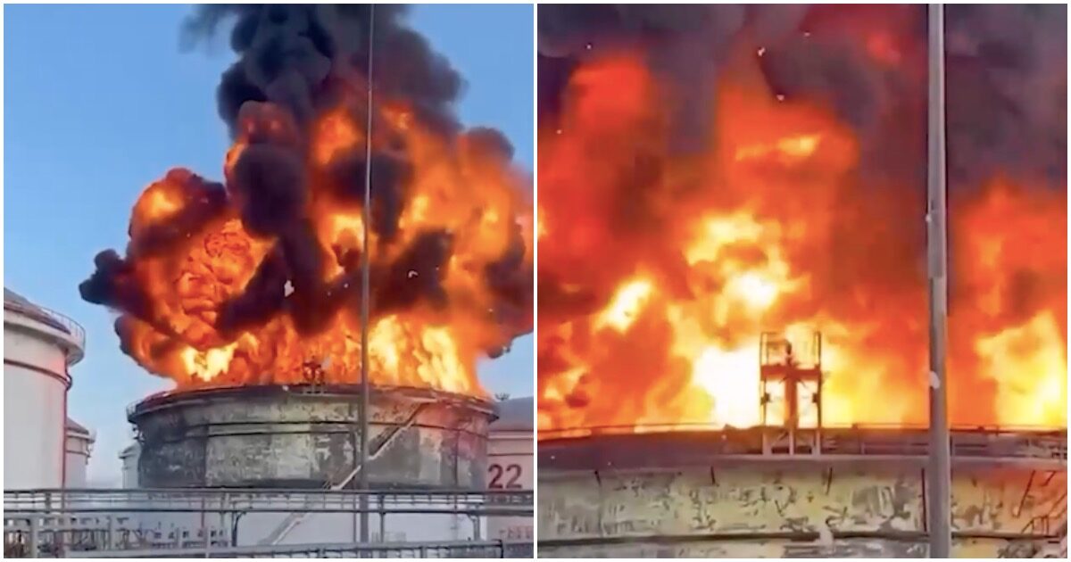 После атаки беспилотника вспыхнул пожар на нефтебазе в Краснодарском крае После атаки беспилотника вспыхнул пожар на нефтебазе в Краснодарском крае
