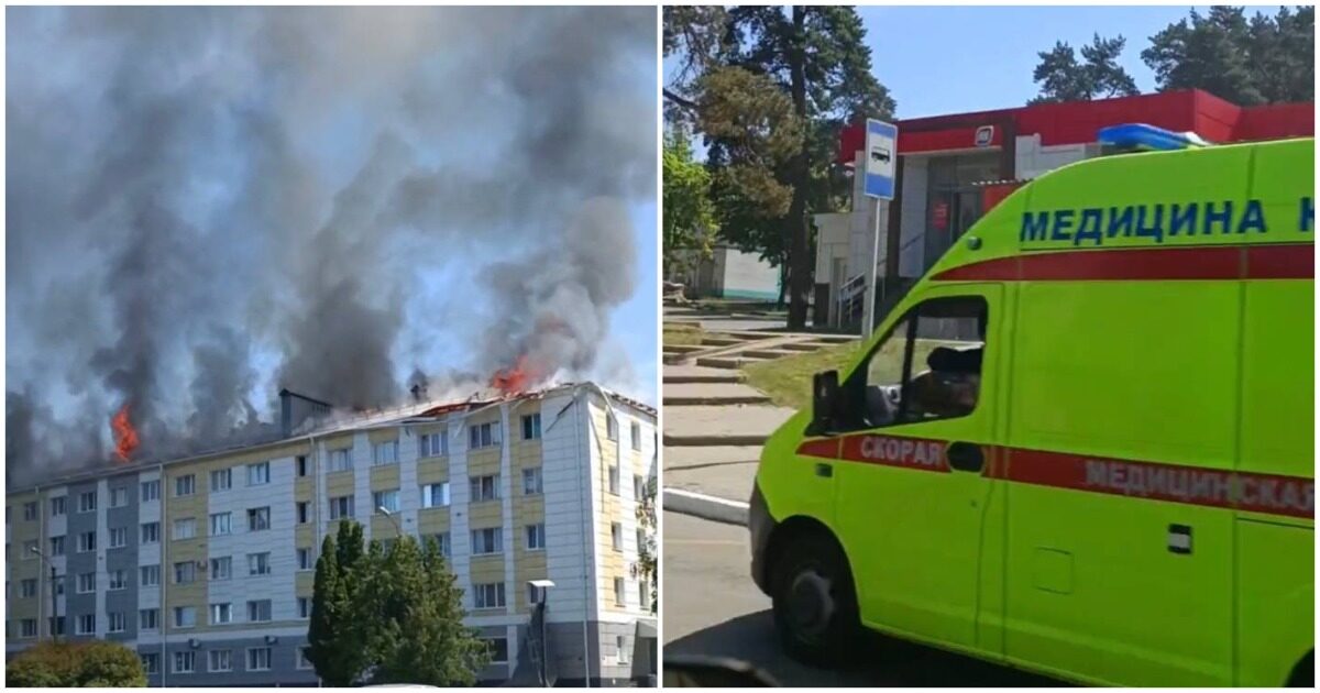 В результате атаки в Белгородской области загорелся целый дом