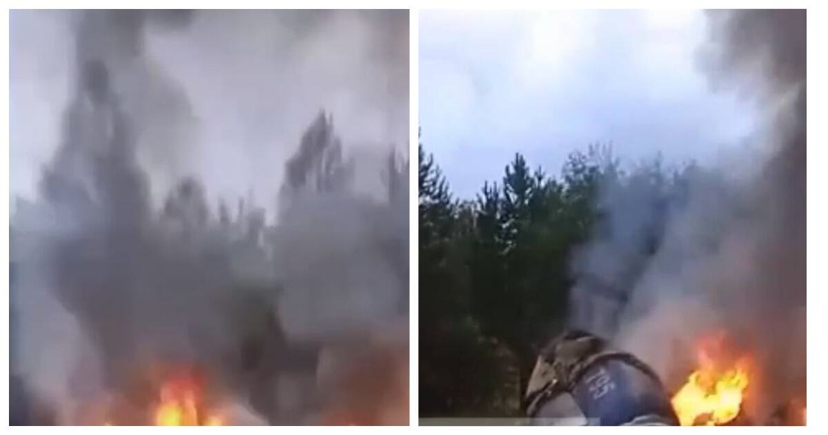 Крушение самолета с Пригожиным под Тверью попало на видео