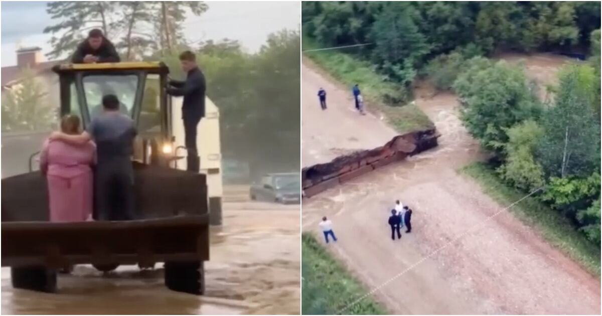 В Приморье людей эвакуируют в ковше трактора