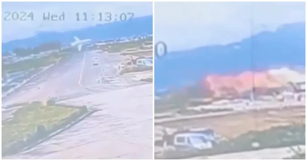 Крушение самолета попало на видео