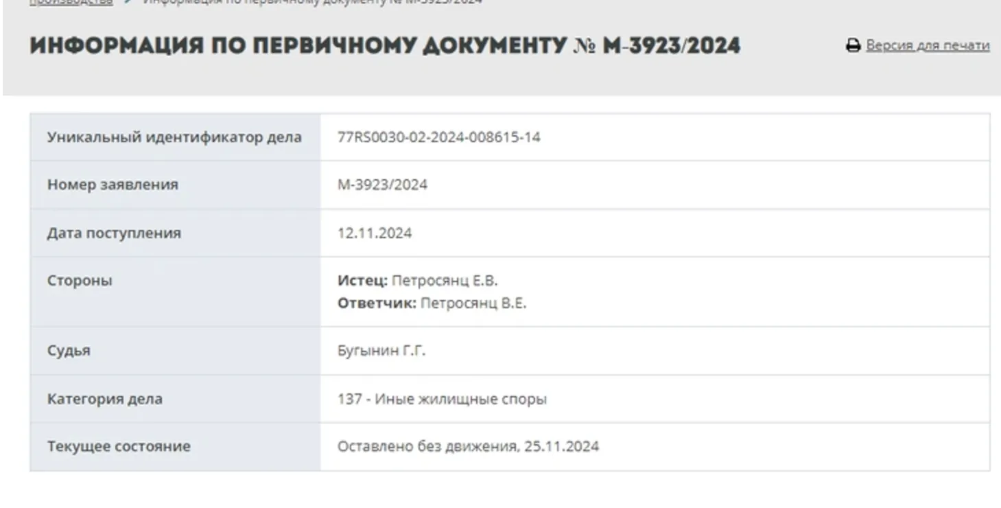 Петросян подал в суд на родную дочь