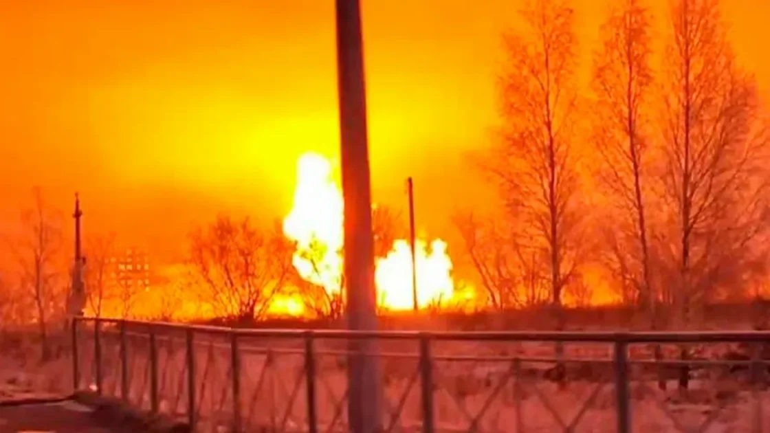 В Омской области произошел крупный пожар на газопроводе