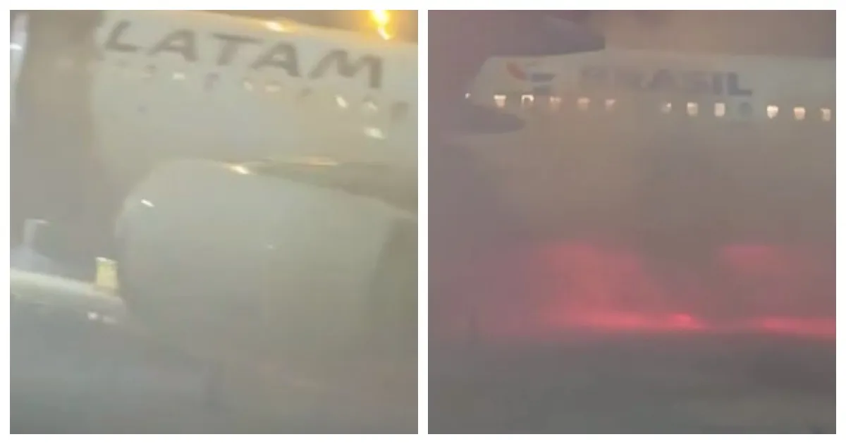 Самолет с людьми вспыхнул на взлетно-посадочной полосе в Бразилии