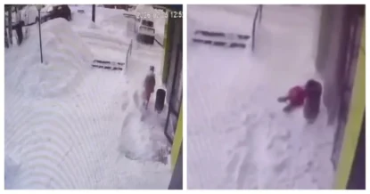 Снежная глыба упала с крыши на голову ребенка в Кирове