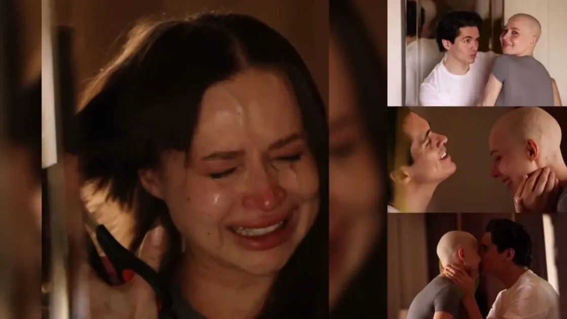 Блогер Лерчек в слезах побрилась налысо после химиотерапии