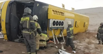 В Забайкалье опрокинулся автобус с иностранцами