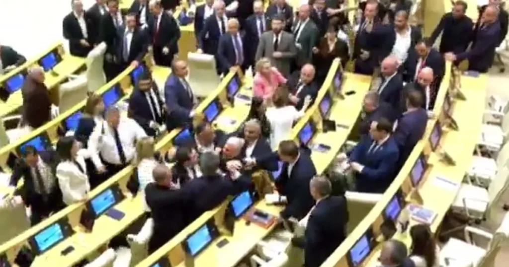 Драка произошла в парламенте Грузии